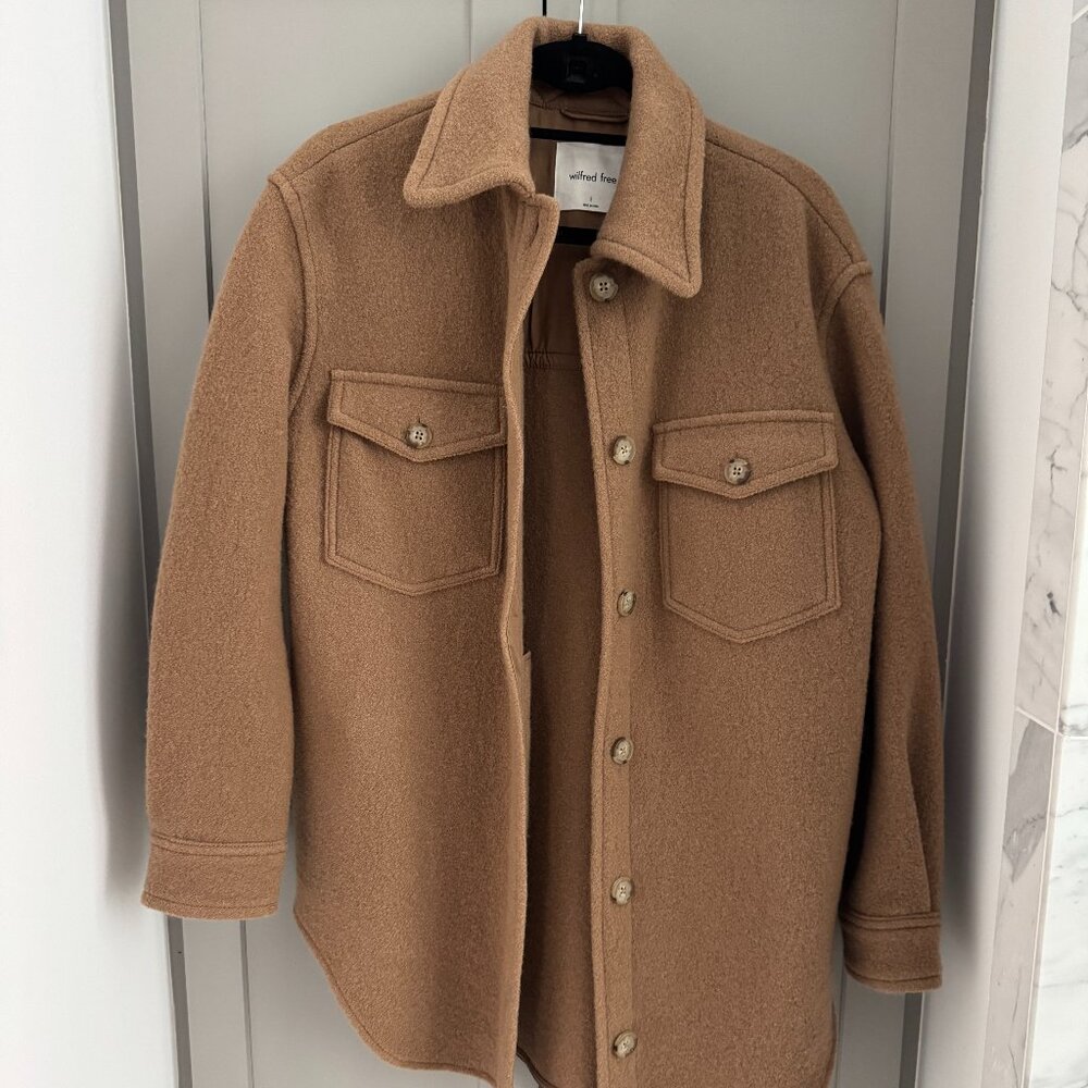 NEW Aritzia Merino Wool Ganna Shirt Jacket - Caramel - S